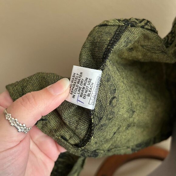 Dark Green Cotton Halter Top Forest Mushroom Hippie Festival Summer Crop Top - Picture 7 of 8